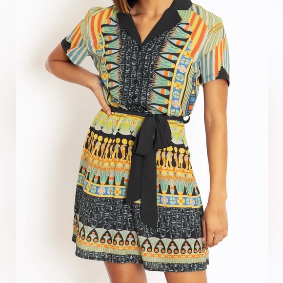 Blackmilk “HISTORY OF EGYPTIAN ART SHIRT DRESS - LIMITED” Size 10 US/14AUST NWT - Picture 1 of 13